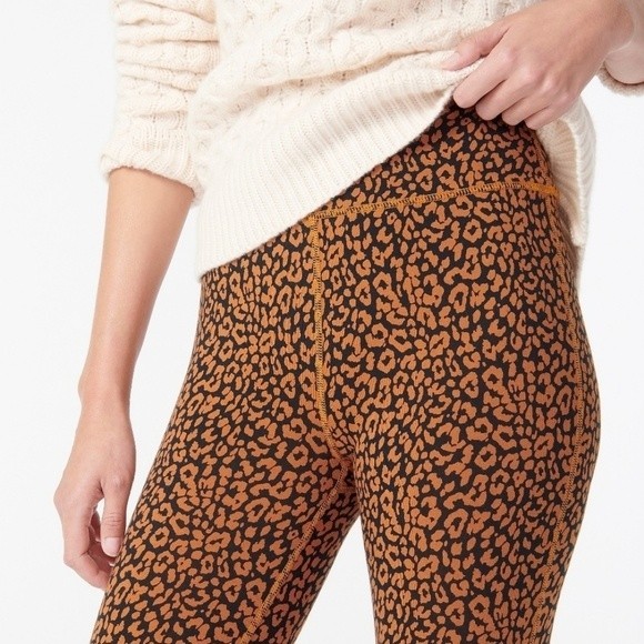 NWT J. Crew High-Rise Weekend Leopard Print Leggings - Picture 1 of 12